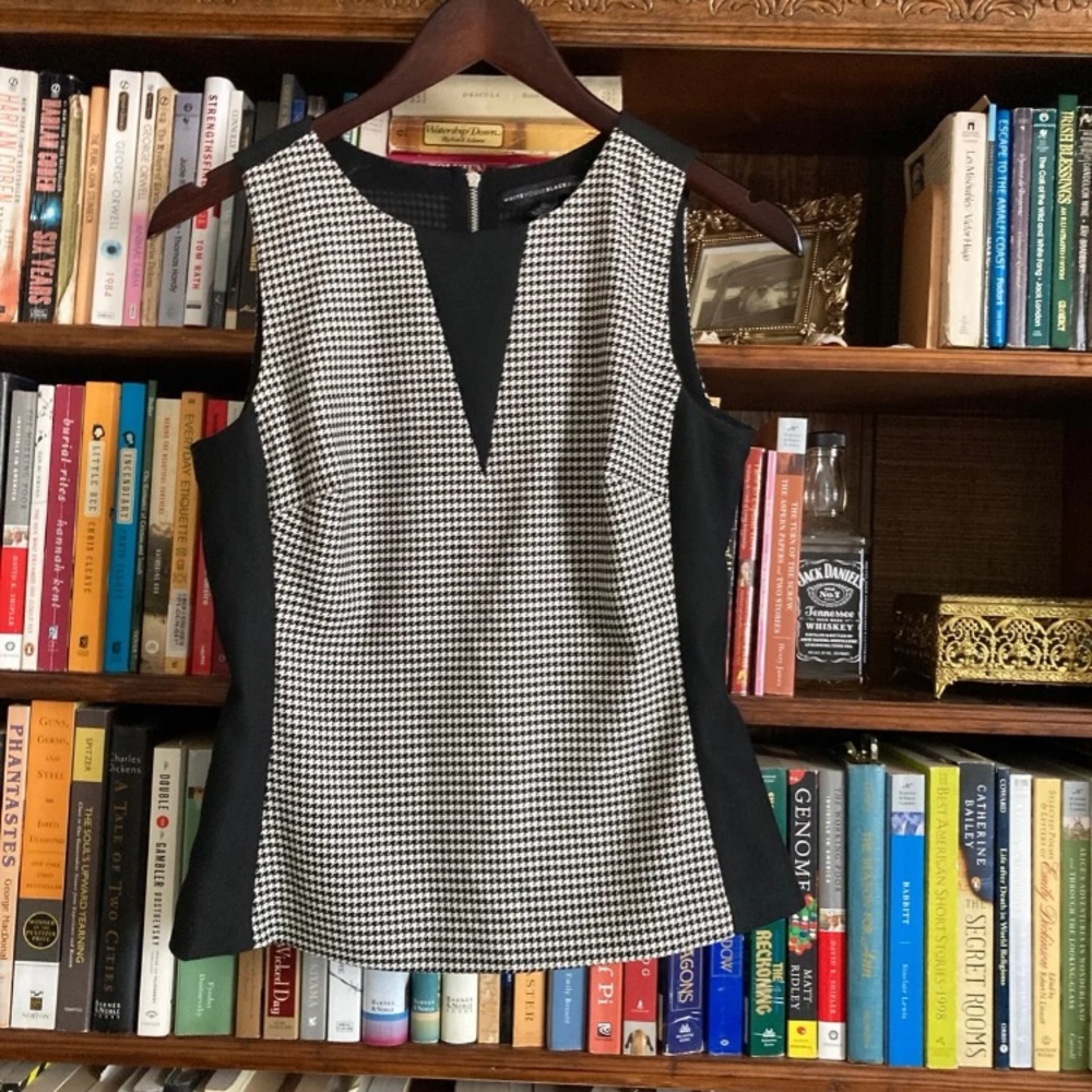 Houndstooth White House Black Market Top